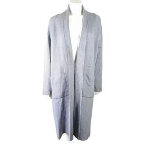 ET EAIS Long Cardigan Sweater Gray Belted Womans Size Large Pickets Minimalist